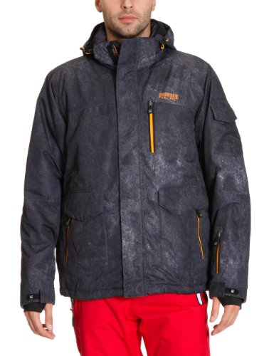 Killtec 19317 Unisex/Herren Funktionsjacke mit abzipbarer Kapuze Mirco Allover, anthrazit allover/hellorange (203), XL