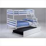 Zest Sesame Twin Over Full Bunk Bed in White Size: Twin