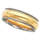 14K Two-Tone Gold Comfort Fit Wedding Band For Men and Women - Size 8.5