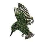 Green Crystal Hummingbird Oversize Stretch Ring