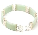 Sterling Silver Jade Link Bracelet Presented by The Olivia Collection