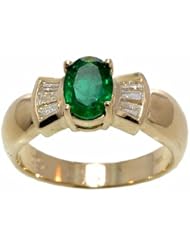 14K White Gold Emerald and Diamond Ring -- LIFETIME WARRANTY