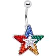 Crystal Star Rainbow Pride Belly Ring