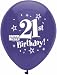 Happy 21st Birthday Party Balloons (8 Count) - Assorted colors