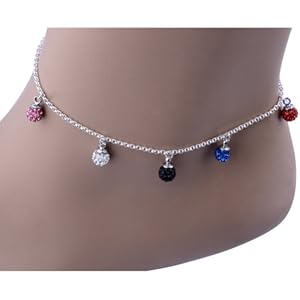 Kadima Swarovski Elements Crystal Disco Ball 6mm Bracelet,Bracelet Length 8.5 Inches,Rainbow