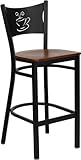 HERCULES™ Series Black Coffee Back Metal Restaurant Bar Stool with Cherry ....