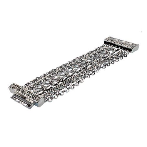 Silver, Crystal Multi Chain Bracelet Fashion Jewelry 41FanSB8hBL Silver, Crystal Multi Chain Bracelet Fashion Jewelry
