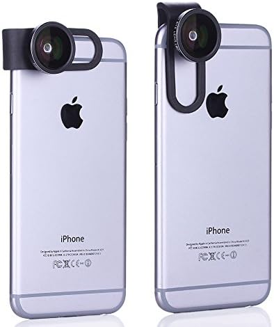 Yooeur Universal Cell Phone Camera Lens Kit for iPhone 6s 6 Plus,Samsung Galaxy S6 S5,Mobile Phones (Clip-on 3 in 1: 180 Degree Fisheye Lens + 0.65X Wide Angle Lens + 10X Macro Lens)
