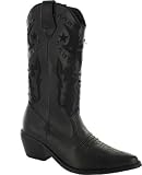 Platino Zene Girls Cowboy Style Boots - Black