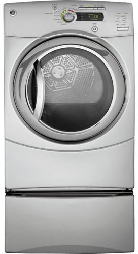 GE GFDN245E Metallic Silver Electric Dryer