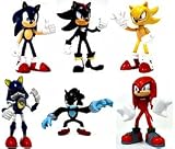 Tomy Gacha Set of 6 Sonic the Hedgehog Buildable 2.5 Inch Mini Figures Sonic, Shadow, Werehog, Metal Sonic, Knuckles Super SonicIMAGE