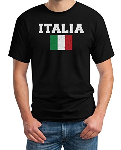 Italia Fanshirt Italien Euro Olympiade T-Shirt X-Large Schwarz