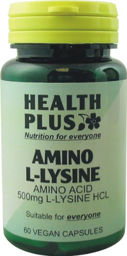 Health Plus Amino L-Lysine HCL 500mg Amino Acid Supplement - 60 Capsules