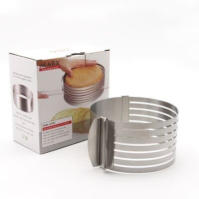Adjustable Cake Slicing 6.4' to 7.9' Stainless Steel Layer Cake Slicer Kit Mousse Mould Slicing Cake by Decorate