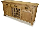 Solid Oak Wine Rack Console Table