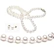 Freshwater Cultured 18 Inches 1-Strand 5.5-6mm White Pearl Necklace & 5.5-6mm White Pearl Earrings with 14/20 yellow-gold-filled Mount