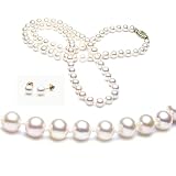 AugustinaJewelry Freshwater Cultured 18 Inches 1-Strand 5.5-6mm White Pearl Necklace & 5.5-6mm White Pearl Earrings with 14/20 yellow-gold-filled Mount