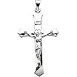 14K White Gold Crucifix Pendant - 39.00x25.00mm