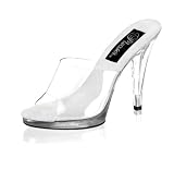 4 1/2 Inch Cute Bridal Shoe Womens Sexy High Heel Shoes Slip On Slide Clear