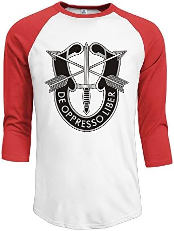 Us Army Special Forces Logo Men's Raglan 3/4 Sleeve T-shirt Large