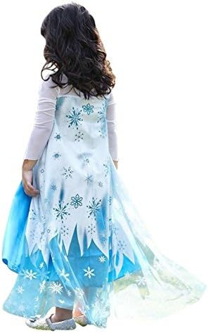 Snowflake Dress with Elsa Pin (3-4 years old, Light Blue)