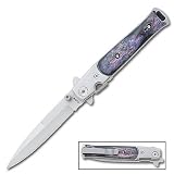 Stiletto Folding Knife w/ Abalone Handle