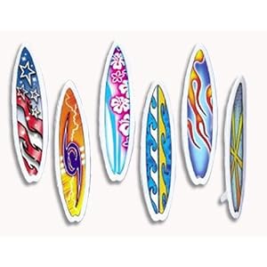 Surfboard Cake Toppers - 12 small surfboards