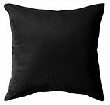 15 Square Outdoor Throw Pillow, 15SQ, BLACK SUNBRELLA