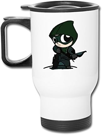 HIDEL DE Unisex Little Cute Arrow Man Auto Travel Mug White