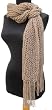 Handmade Ultra Lightweight Acrylic Scarf - Open Knit Weave in Cinnamon Beige (Men/women Gift Idea/100% Knitted By Hand)