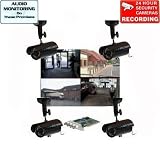 4 Day Night Camera Security Surveillance DVR System with free surveillance warning stickers DVS804MK 1KU