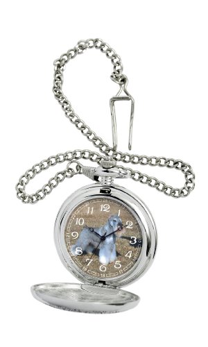 American Kennel Club Men's D1624 Miniature Schnauzer Pocket Watch with Chain