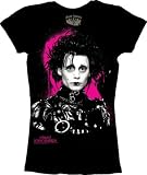 Edward Scissorhands Spraypaint Classic Comedy Drama Movie Junior Black Tee T-shirt, Junior Medium