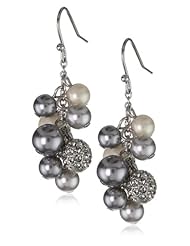 Carolee "Charcoal Pearl Basics" Simulated Pearl Charcoal Drop Earrings