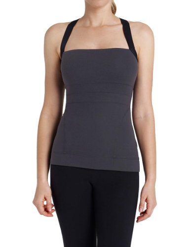 i am BEYOND Women's Supplex Y-Back Cami (Graphite Grey, Small)