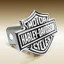 Harley Davidson Black Fill Bar & Shield Emblem Chrome Hitch Cover