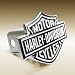 Harley Davidson Black Fill Bar & Shield Emblem Chrome Hitch Cover
