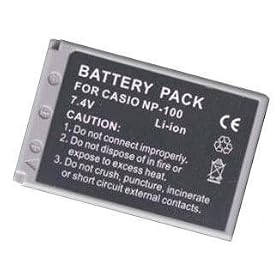 SterlingTek's POWWER 2300mAH Casio NP-100 2300mAH Battery Pack Equivalent by POWWER
