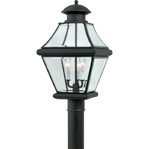 Quoizel RJ9011K Rutledge 3-Light Outdoor Wall Post Lantern, Mystic Black On Sale