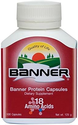 Banner Protein 18 Amino Acids Dietary Supplement 100 Capsules