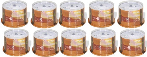 TDK 10(50) Spindles DVD-R 16X 4.7GB Total of 500 DVD-Rs
