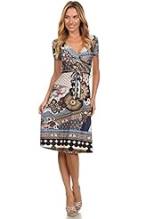 Plus Size A-line Paisley Asymmetric Polyester/Spandex Empire   Waistline Scoop Neck  Dress