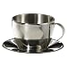 Imusa Cappucino Cup and Saucer Set, 2 Piece, Stainless Steel