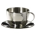 IMUSA 2-pc. Stainless Steel Cappuccino Cup and Saucer Set