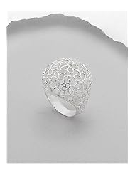 Flower Ring In 92.5 Sterling Silver
