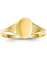 14K Oval Child Signet Ring