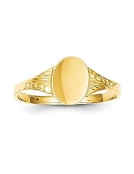 14K Oval Child Signet Ring