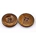 HOUSWEETY 50PCs Coffee 4 Holes Round Wood Sewing Buttons 25mm(1