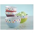 Colorful Porcelain Polka Dot Ice Cream Bowls, set of 4