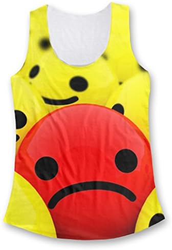 Tees Maker Smiley Faces Women Tank Top, XXL